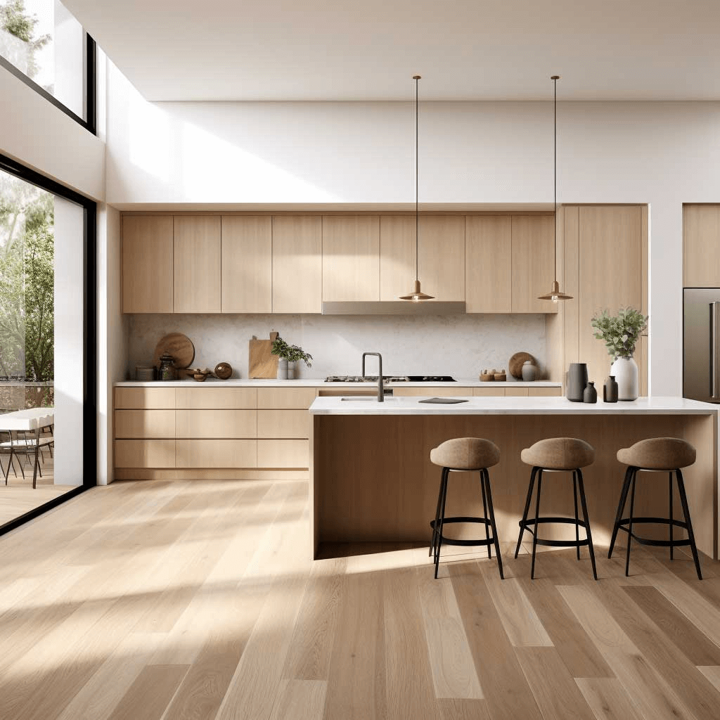 natural wood gourmet kitchen