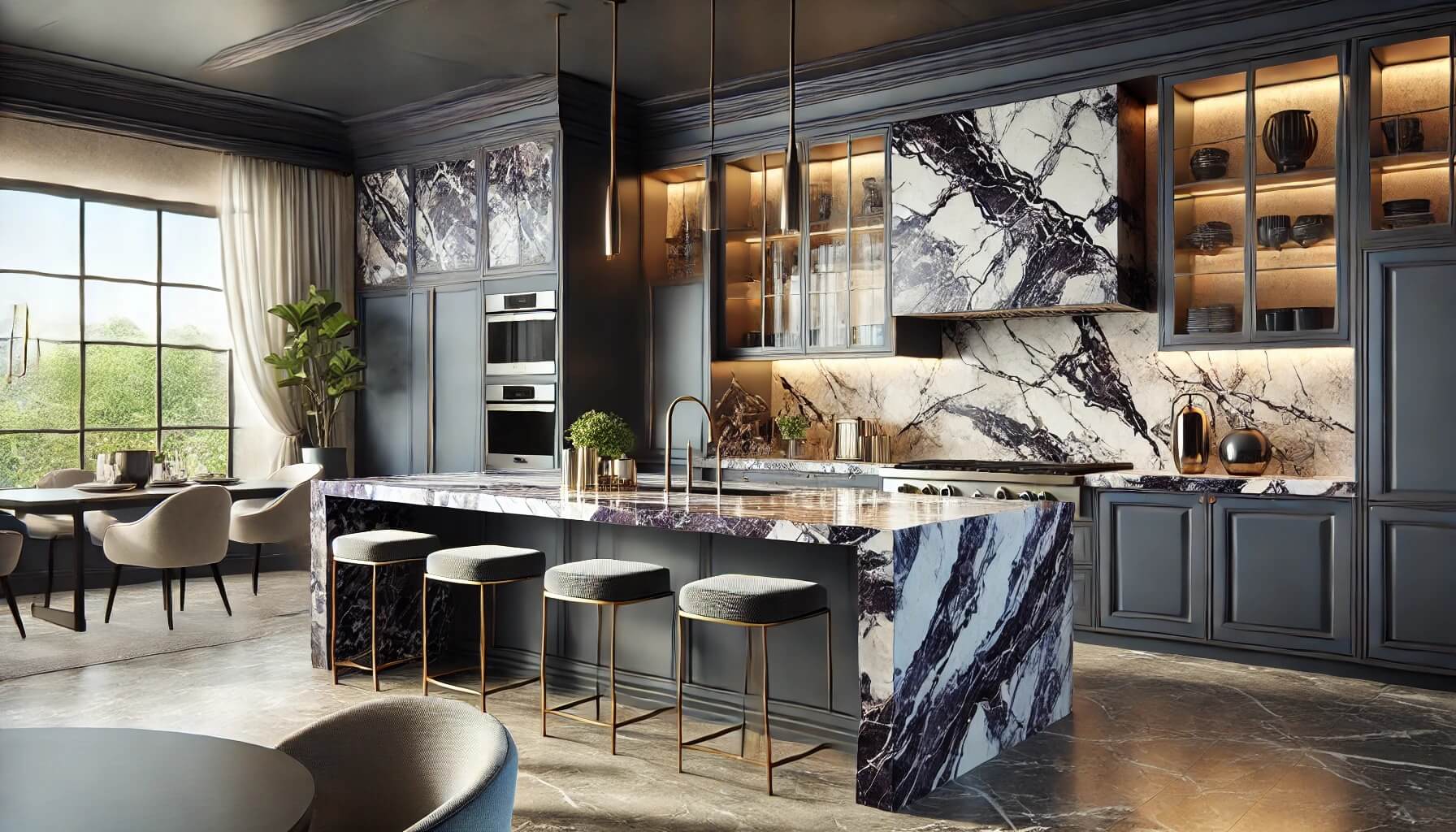 marble viola kitchen countertop