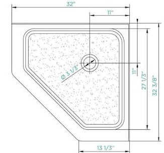 corner shower dimensions